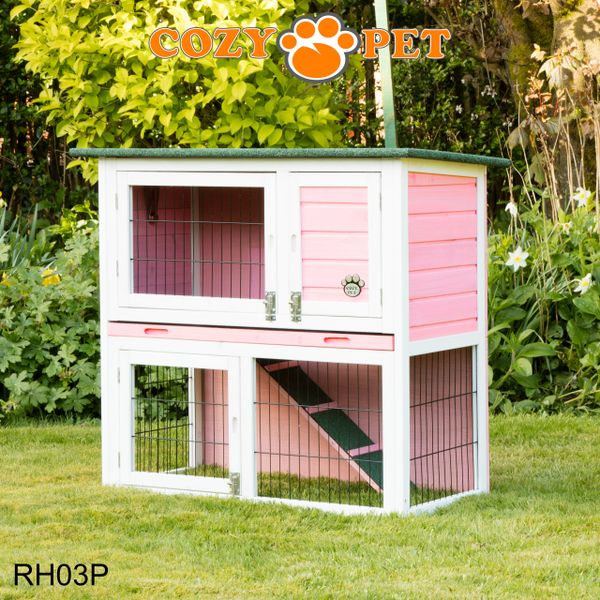 Cozy Pet Rabbit Hutch Pink Cozy Pet Ltd