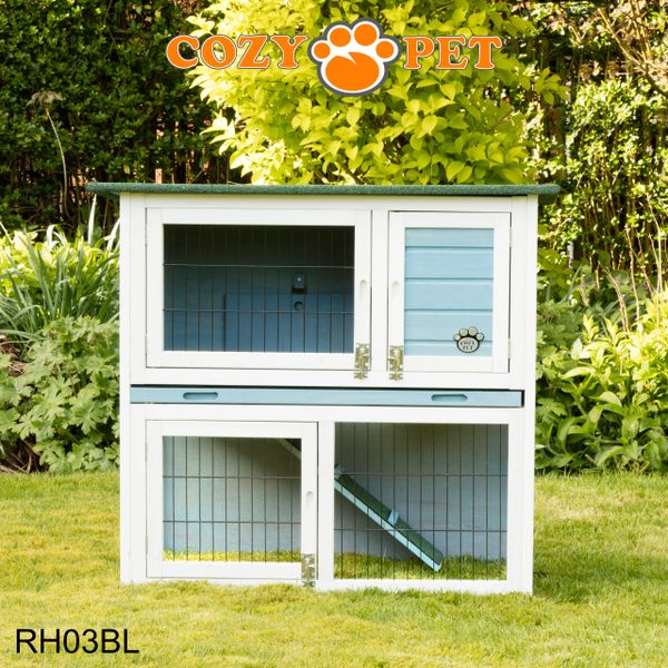 Cozy Pet Rabbit Hutch Blue Cozy Pet Ltd