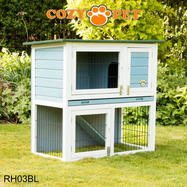 Cozy Pet Rabbit Hutch Blue Cozy Pet Ltd