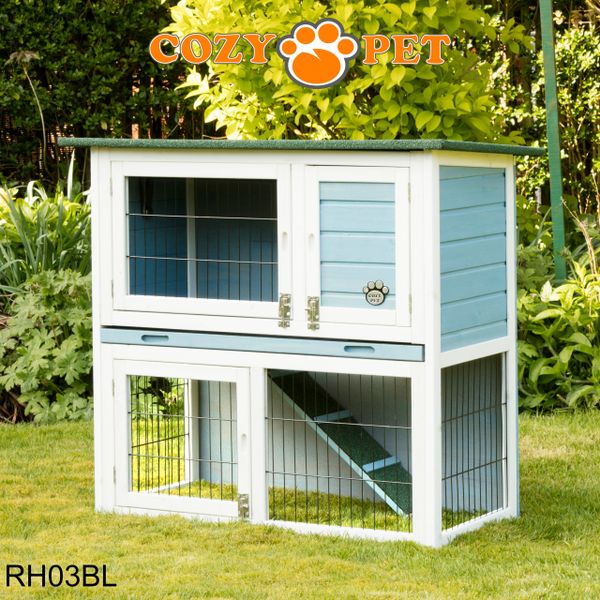 Cozy Pet Rabbit Hutch Blue Cozy Pet Ltd