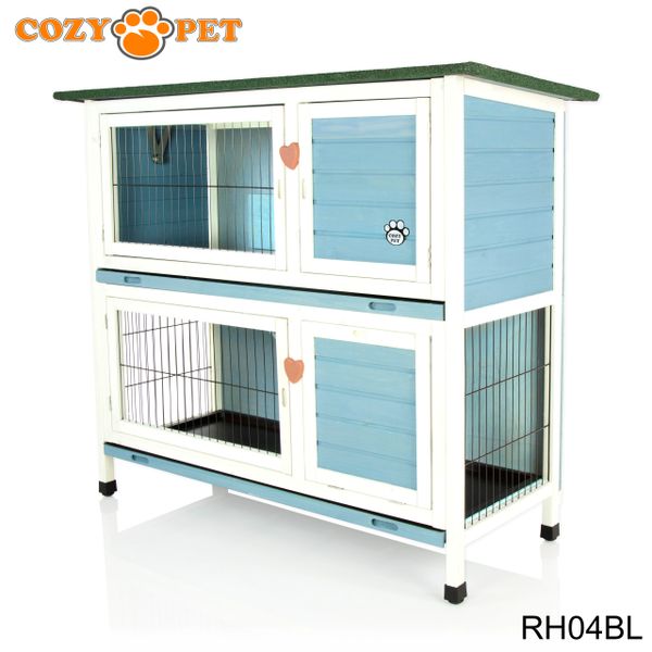 Cozy Pet 4ft Rabbit Hutch Blue Cozy Pet Ltd