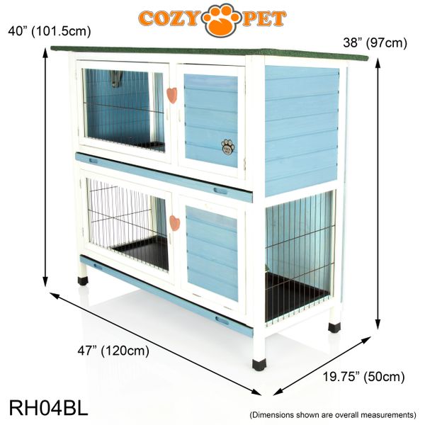 Cozy Pet 4ft Rabbit Hutch Blue Cozy Pet Ltd