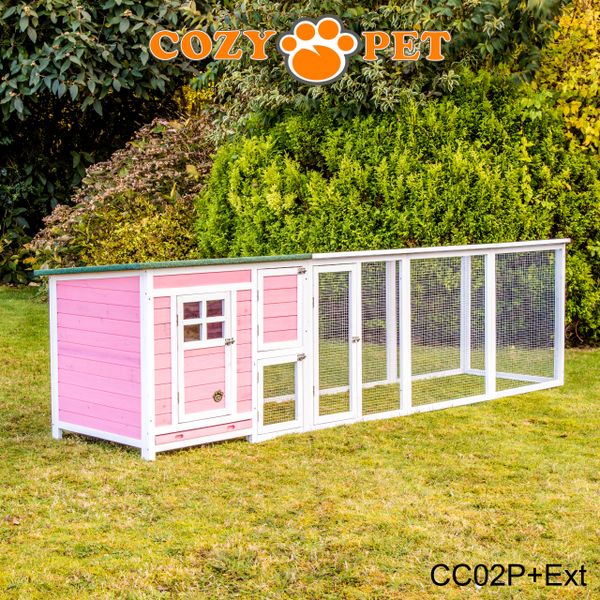 Chicken Coop With Extended Run By Cozy Pet Hen House Poultry Coup Rabbit Hutch Cc02pext