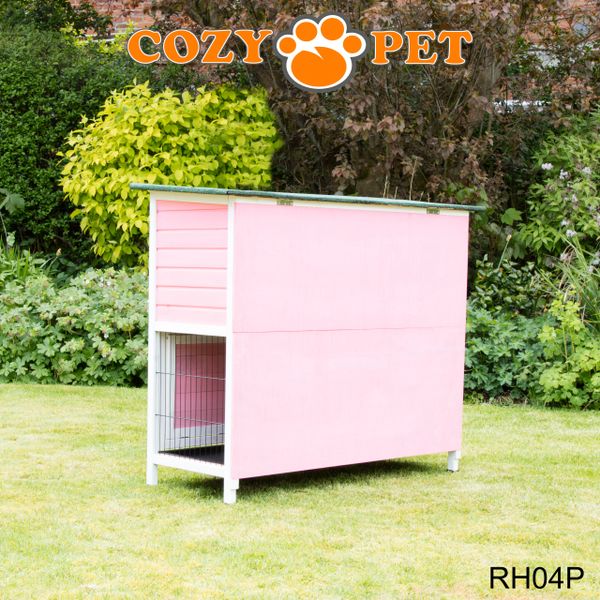 Cozy Pet 4ft Rabbit Hutch Pink with Cover Cozy Pet Ltd