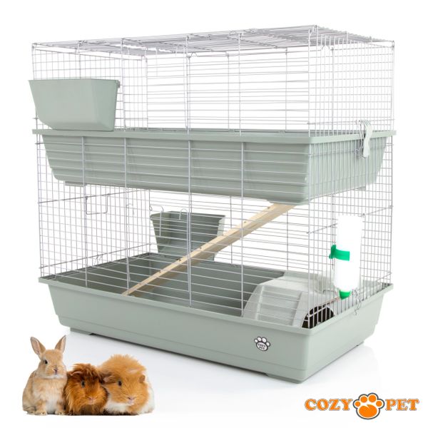 Double rabbit hutch on sale indoor