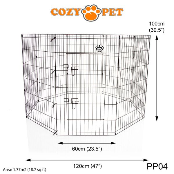 Cozy Pet Puppy Playpen 100cm High with Floor PP04 + Floor Cozy