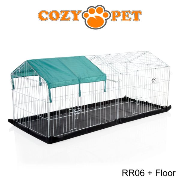 Cozy Pet Rectangular Rabbit Run with Pitched Roof and Floor RR06 | Cozy ...