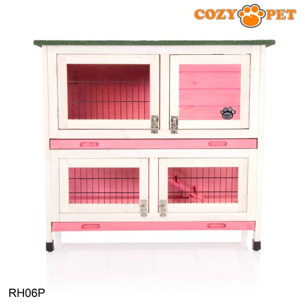 Cozy Pet Rabbit 3ft Hutch Pink RH06P | Cozy Pet Ltd
