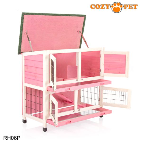 Cozy Pet Rabbit 3ft Hutch Pink RH06P Cozy Pet Ltd