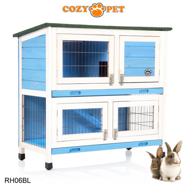 Cozy Pet Rabbit 3ft Hutch Blue RH06BL | Cozy Pet Ltd