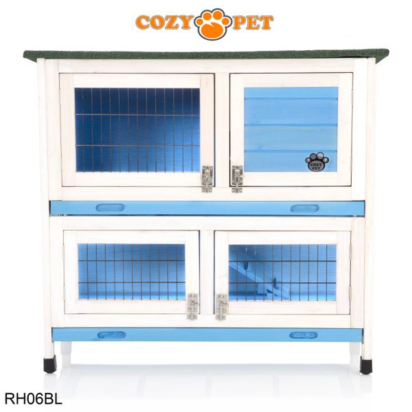 Cozy Pet Rabbit 3ft Hutch Blue RH06BL | Cozy Pet Ltd