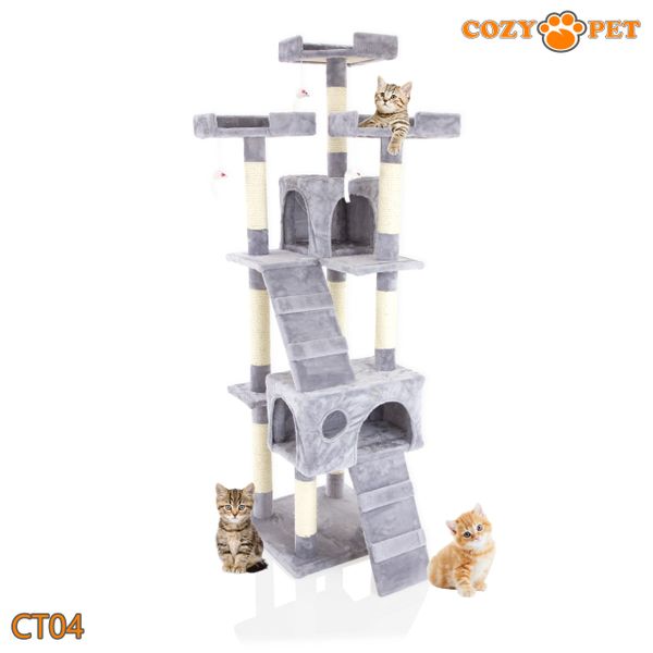 Cozy Pet Deluxe Multi Level Cat Tree - CT04-Grey