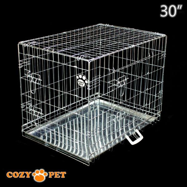 Dog Cage Puppy Crate Cozy Pet Travel Cages 30" Silver DC30S Cozy Pet Ltd