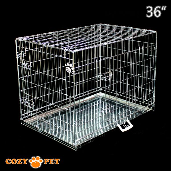 36 Cozy Pet Dog Cage in Silver Zinc Coated DC36S