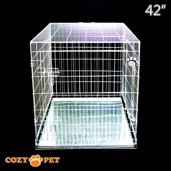Dog Cage Puppy Crate Cozy Pet Travel Cages in Silver Zinc Coated Cozy
