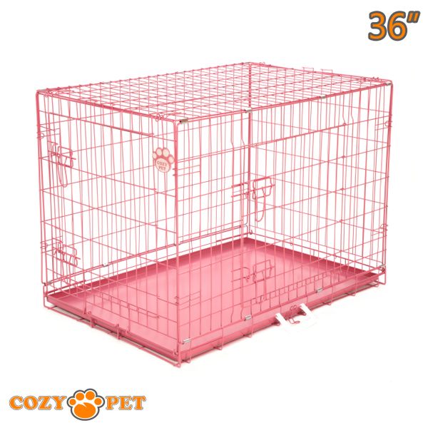 Pink medium best sale dog crate