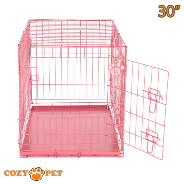 Pink dog crate clearance large