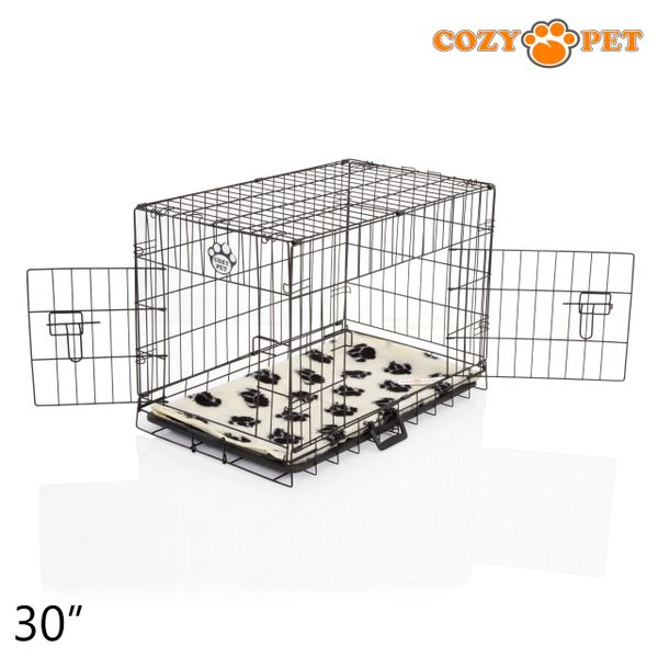 Dog Cage Puppy Crate Cozy Pet Travel Cages ABS tray and Vet Bed Cozy