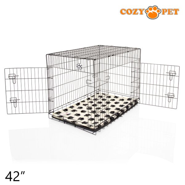 Dog Cage Puppy Crate Cozy Pet Travel Cages ABS tray and Vet Bed Cozy