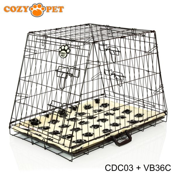 Car Dog Cage by Cozy Pet Travel Crate Model CDC03 with Vet Bed Cozy