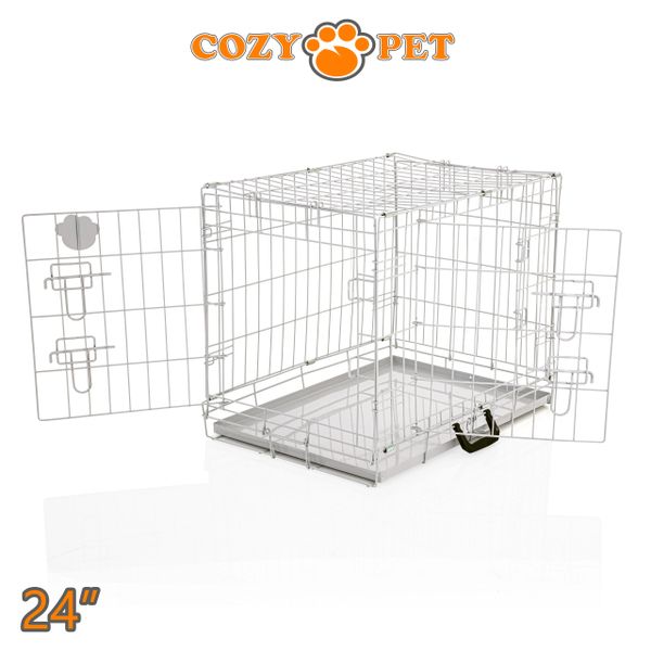 Dog Cage Puppy Crate Cozy Pet Travel Cages Light Grey Cozy Pet Ltd