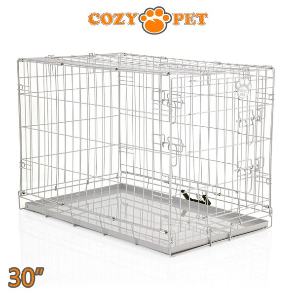 Dog Cage Puppy Crate 30" Cozy Pet Travel Cages Light Grey Cozy Pet Ltd