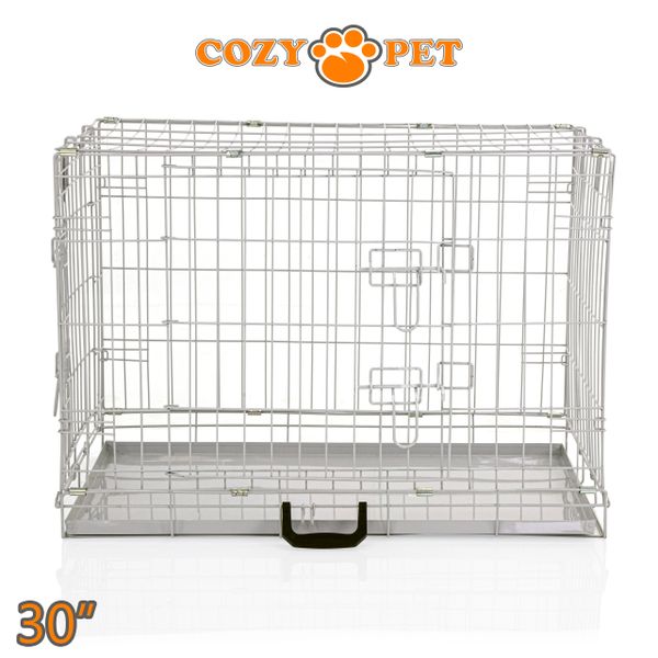 Dog Cage Puppy Crate 30" Cozy Pet Travel Cages Light Grey Cozy Pet Ltd