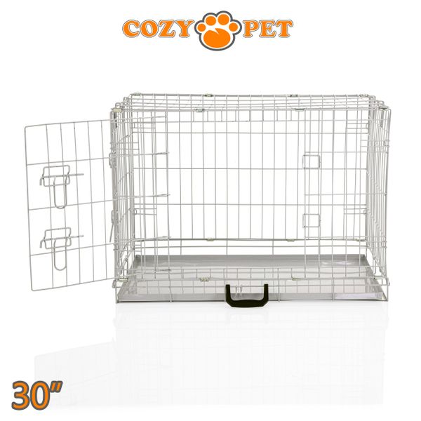 Dog Cage Puppy Crate 30" Cozy Pet Travel Cages Light Grey Cozy Pet Ltd