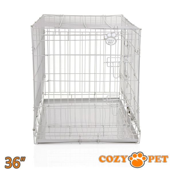 Dog Cage Puppy Crate 36" Cozy Pet Travel Cages Light Grey Cozy Pet Ltd