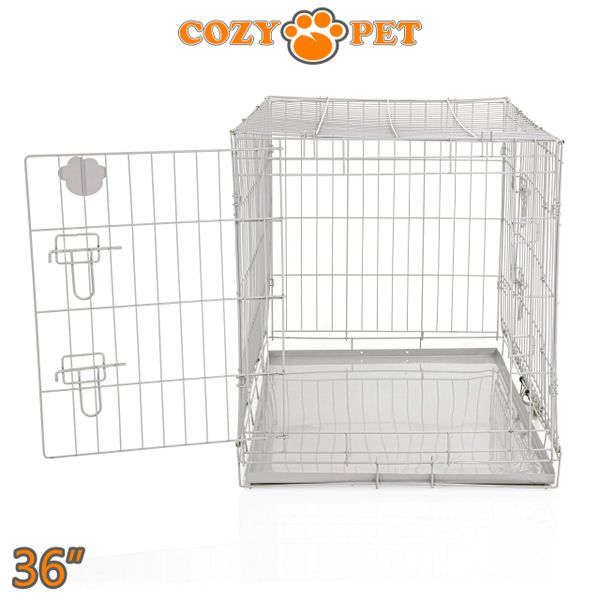 Dog Cage Puppy Crate 36" Cozy Pet Travel Cages Light Grey Cozy Pet Ltd