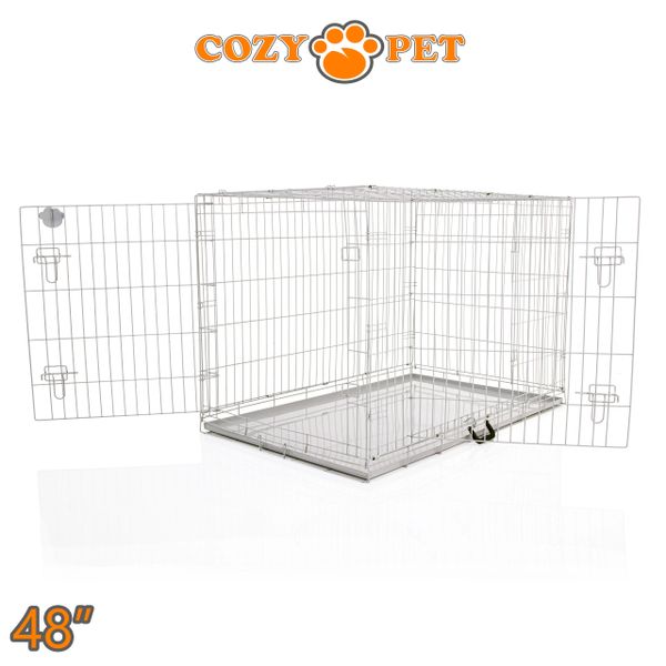 Dog Cage Puppy Crate 48" Cozy Pet Travel Cages Light Grey Cozy Pet Ltd