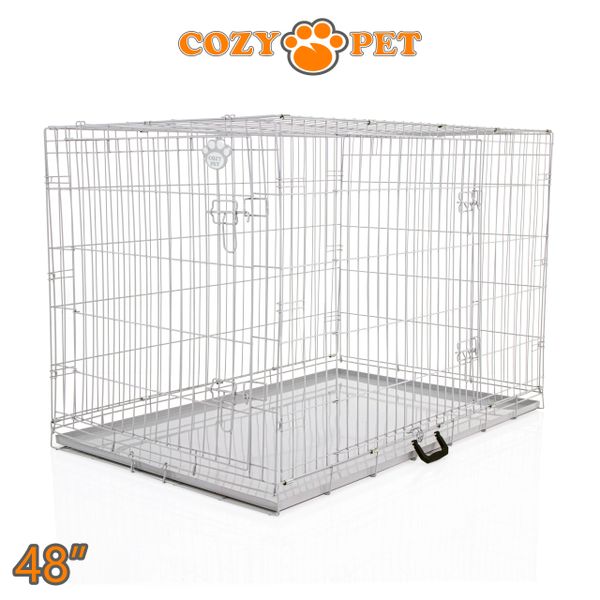 Dog Cage Puppy Crate 48" Cozy Pet Travel Cages Light Grey Cozy Pet Ltd