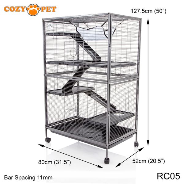 Cozy Pet Large Rodent Cage New Model with Narror Bar Spacing RC05 Cozy Pet Ltd