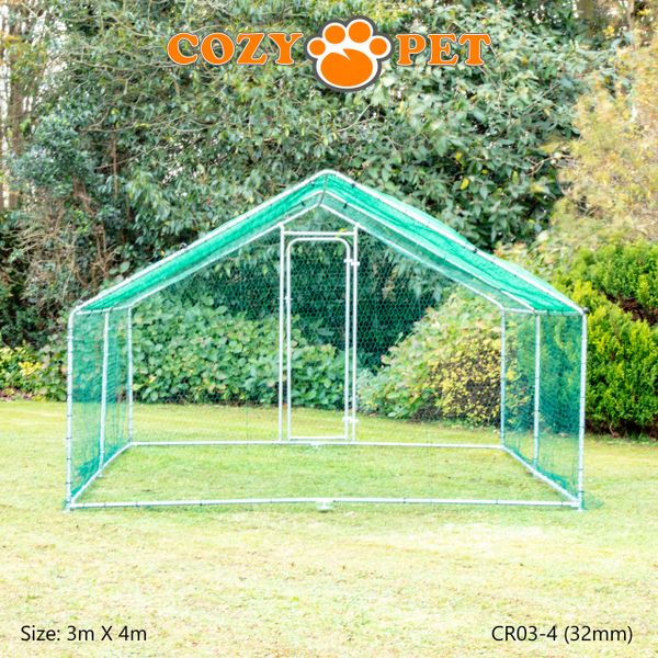Zipper Caged Animal Run Enclosure CR342 3m X 4m Chicken / Pet