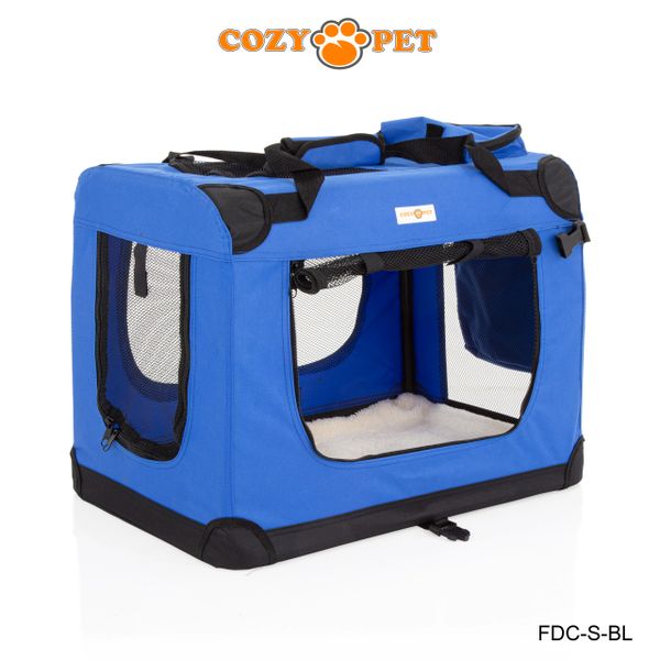 Fabric Dog Crate 60cm Blue by Cozy Pet FDC S BL Cozy Pet Ltd