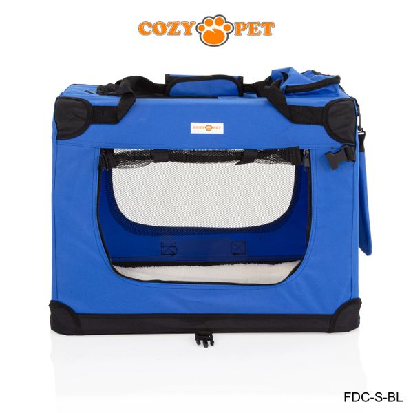 Fabric Dog Crate 60cm Blue by Cozy Pet FDCSBL Cozy Pet Ltd