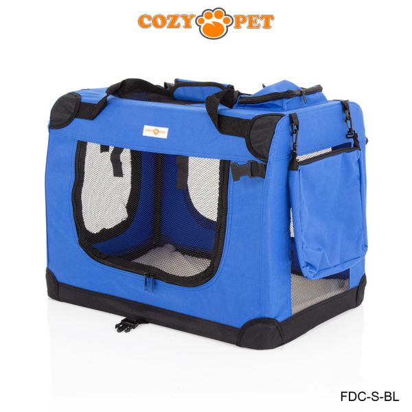 Fabric Dog Crate 60cm Blue by Cozy Pet FDCSBL Cozy Pet Ltd