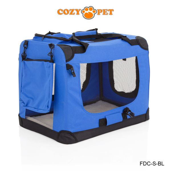 Fabric Dog Crate 60cm Blue by Cozy Pet FDC-S-BL | Cozy Pet Ltd