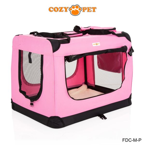 Fabric Dog Crate 70cm Pink by Cozy Pet FDC M P Cozy Pet Ltd