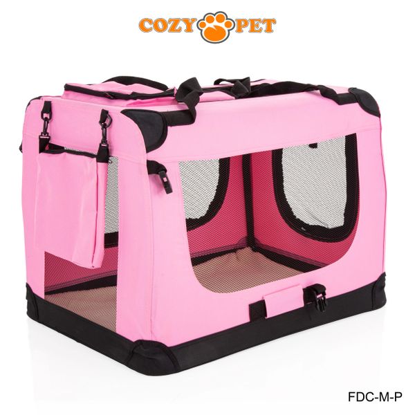 Fabric Dog Crate 70cm Pink by Cozy Pet FDC M P Cozy Pet Ltd