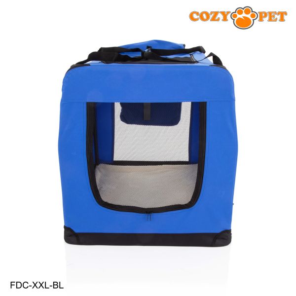 View of Fabric Dog Crate 101cm Blue by Cozy Pet FDC-XXL-BL | Cozy Pet Ltd