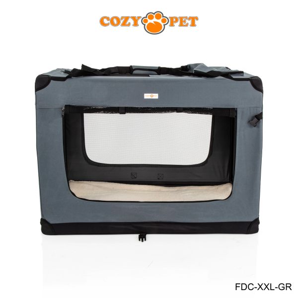 Fabric Dog Crate 101cm Grey by Cozy Pet FDCXXLGR RET Cozy Pet Ltd