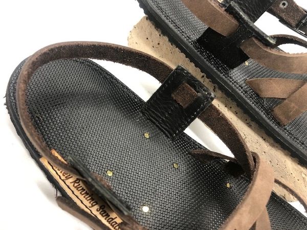 Leather store running sandals