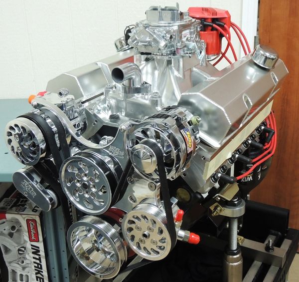 SBC 383 STROKER ENGINE w/HYD ROLLER up to 540hp w/SERPENTINE KIT