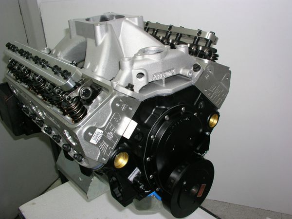 SBC 434 ENGINE 650 hp W/ 220 AFR CNC PORTED ALUM HEADS HYD. ROLL