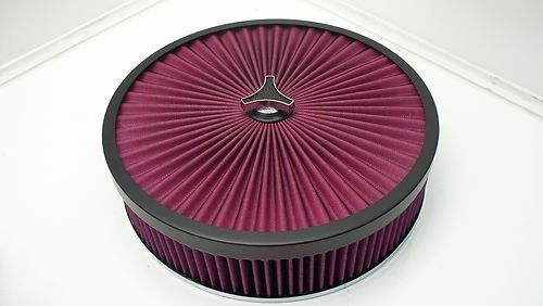 12 Super Flow Oval Air Cleaner Set - Black/Red