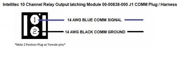 Intellitec 10 Channel Relay Output Module 00-00838-000 J1 Plug / Harness