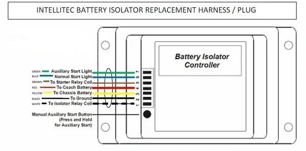 Intellitec Battery Isolator Control 00-00131-000 Harness / Plug