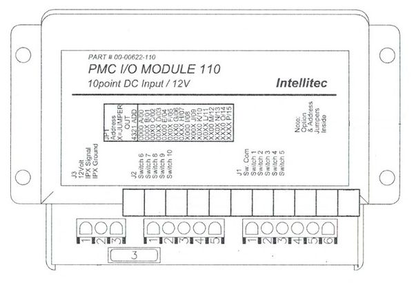 Intellitec PMC I/O Module 110, 10 Point DC Input / 12V, 00-00622-110