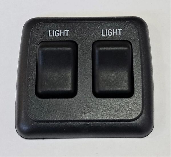 12 VDC Double Black Contoured Light Switch Assembly